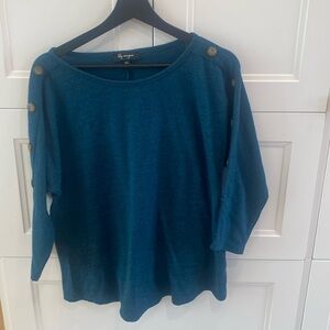 Lilly Morgan, teal green long sleeved loose fitting sweater Size Medium